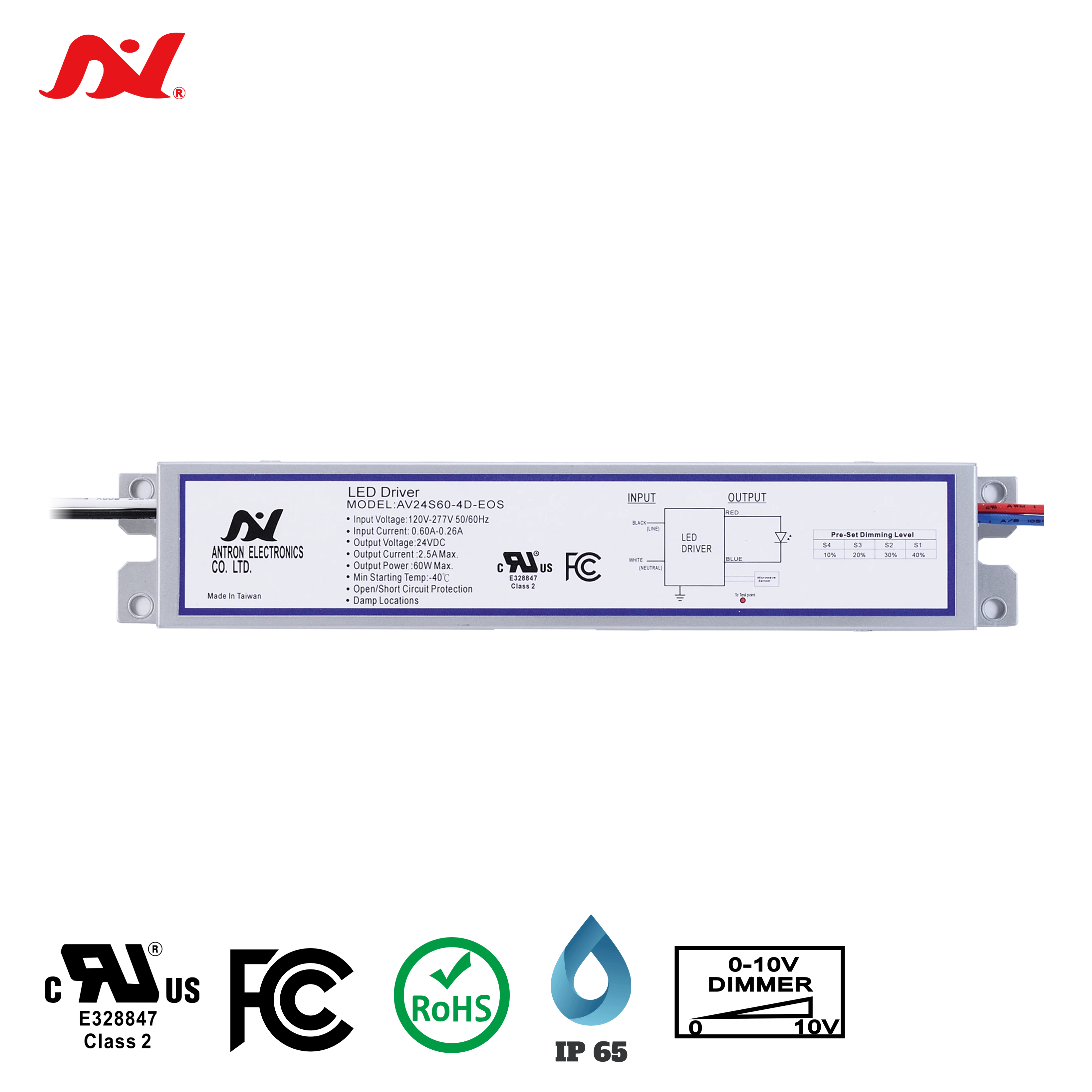 High Tech 60W Motion Sensor LED Driver Time Adjust