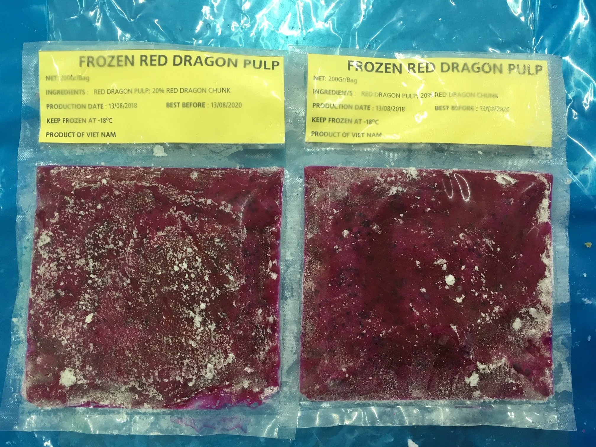 High Quality Vietnam Cheapest Price Tropical Fruit With Global Gap Certificate IQF Red Dragon Fruit / Frozen Pitaya