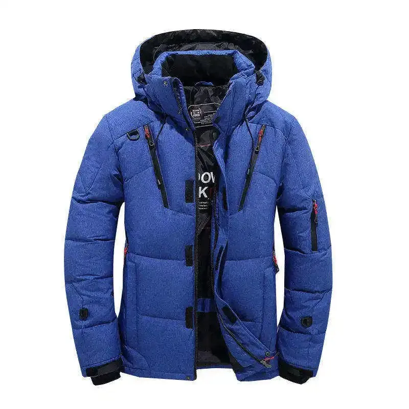 2024 Hot Selling Winter Puffy Warm Windproof Hooded Coat Shiny Puffer Jacket Outdoor Thick Down Jacket for Men MS-JS-0021