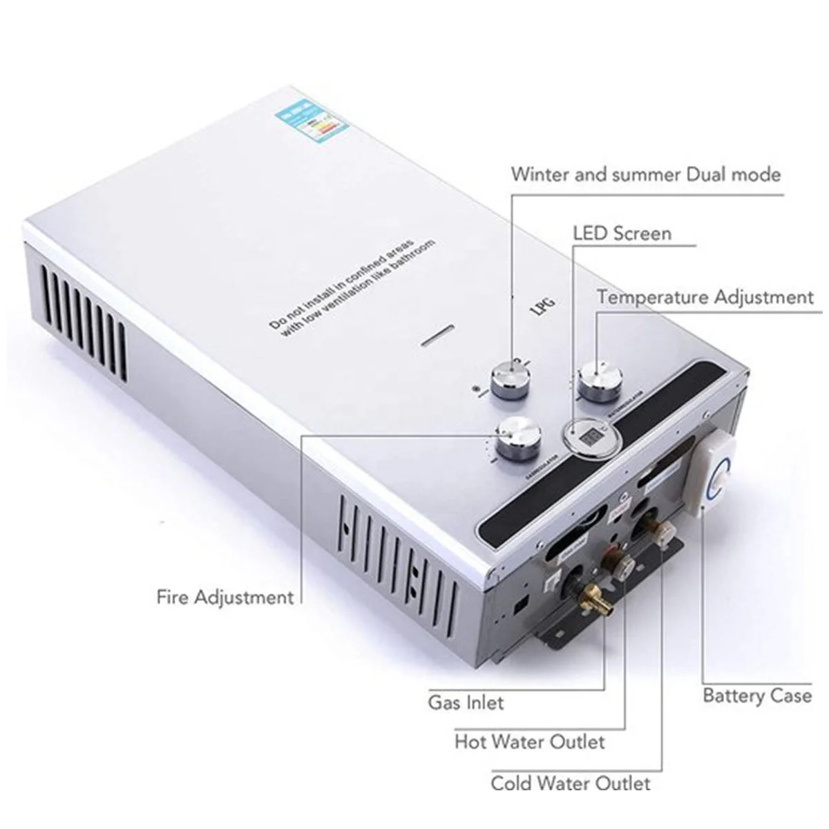 China Golden Supplier Wholesale Price LPG NG Instant Gas Geyser Boiler 6L to 10L 12L 16L 20L Tankless Gas Water Heater