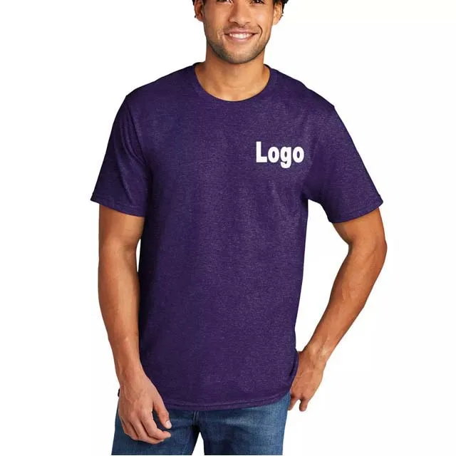 T Shirt Men Clothes New Summer Style Fashion 2022 Purple Color 65%Cotton 35%Polyester Custom Logo Crewneck Short Sleeve T Shirts