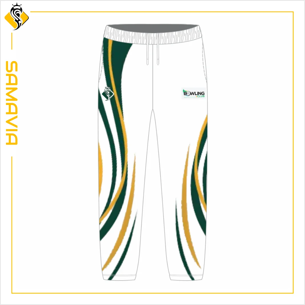 SAMAVIA Industry Custom Lawn Bowls Trousers for Men and Women Stretch-Fit Lawn Bowls Trousers for Men and Women