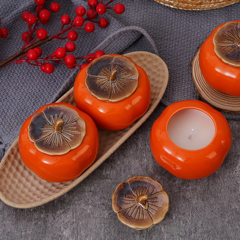 long safety bulk wholesale  factory persimmon shaped candle home decor colorful long matchbox printed price scented candle