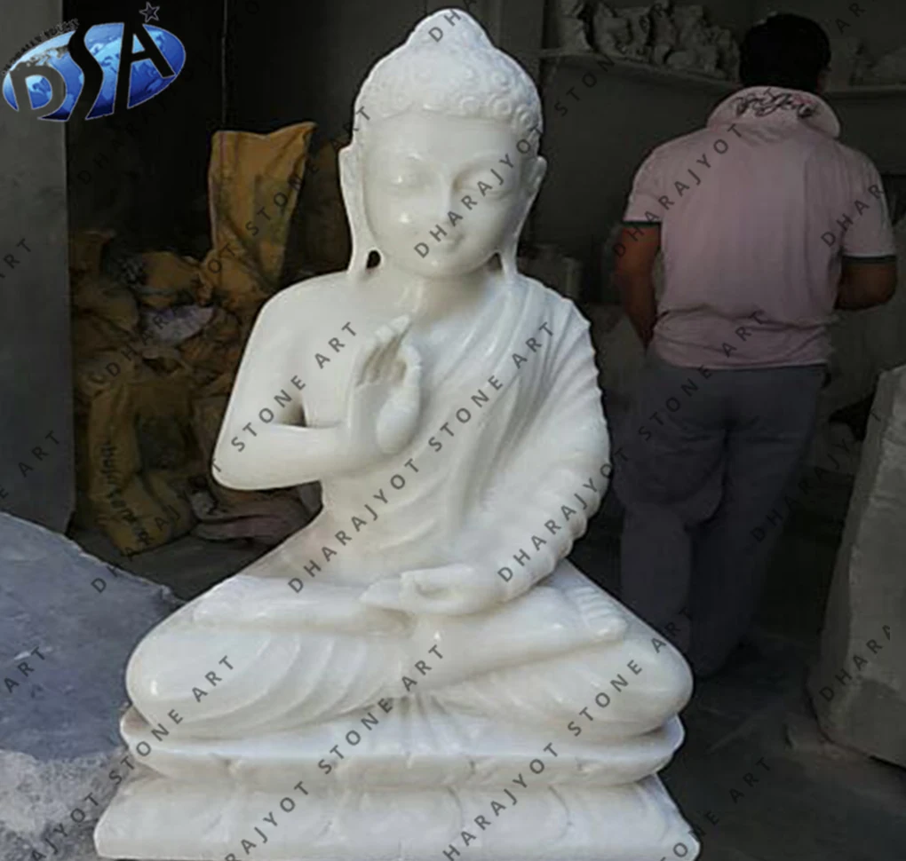 Gautama Buddha Statue Made Up Of Vietnam White Marble For Home Decoration Available In Wholesale Price Manufactures From India