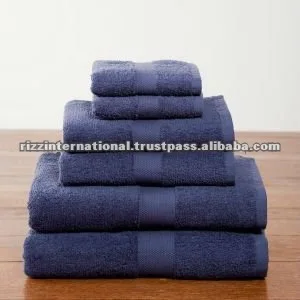 BLUE BATH TOWELS SET Cotton 450 GSM Ultra Soft Super Absorbent Gym Workout Yoga Hand Towel For Sale At Best Price
