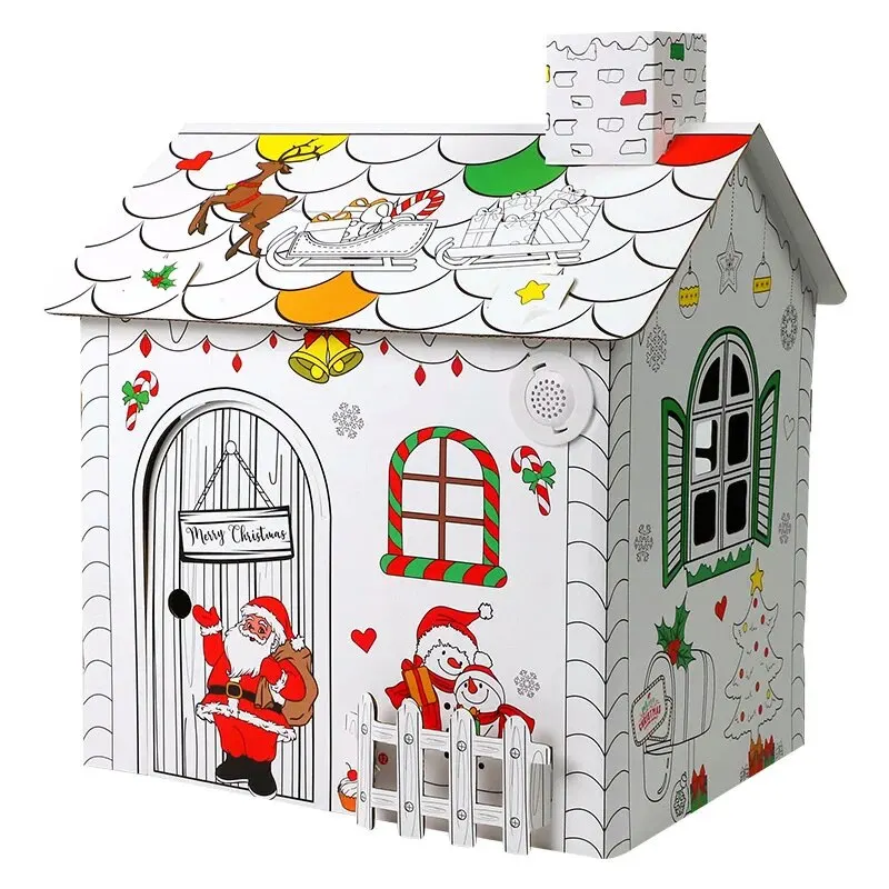 OEM Large Doodle Doll Kids House Painted Cardboard DIY 3D Paper Painting Graffiti Toy for Christmas Gift
