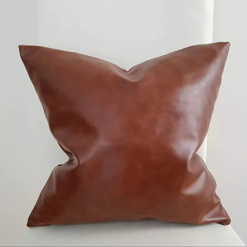 Чехлы для подушки из натуральной кожи прочные винтажные классические домашних интерьеров роскошные черные чехлы диванов гостиной