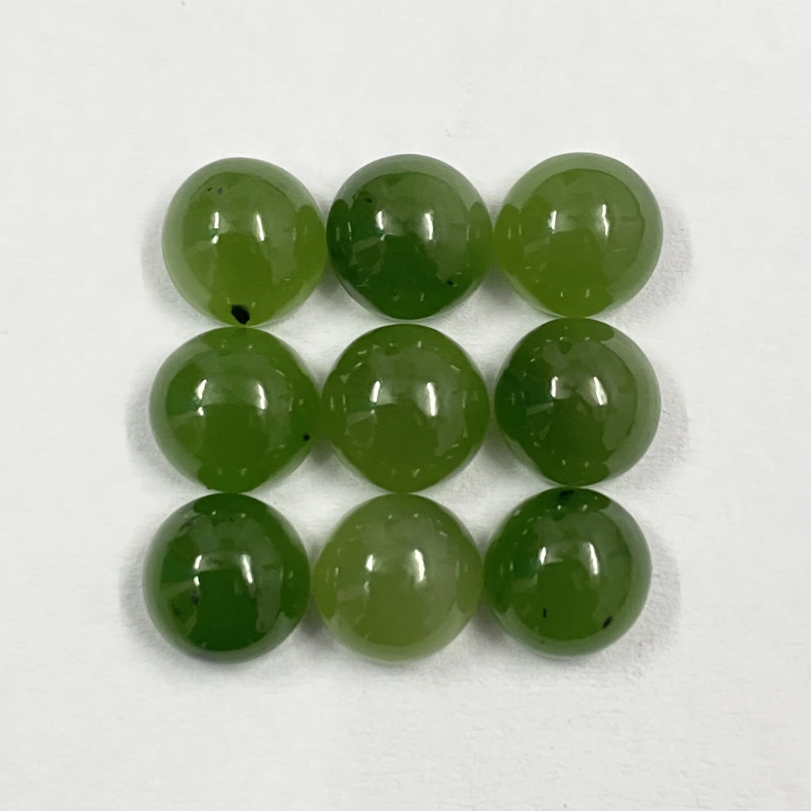 Shop Online 9mm Round Cabochon Natural Nephrite Jade Loose Calibrated Gemstone For Jewelry Making At Wholesale Factory Price