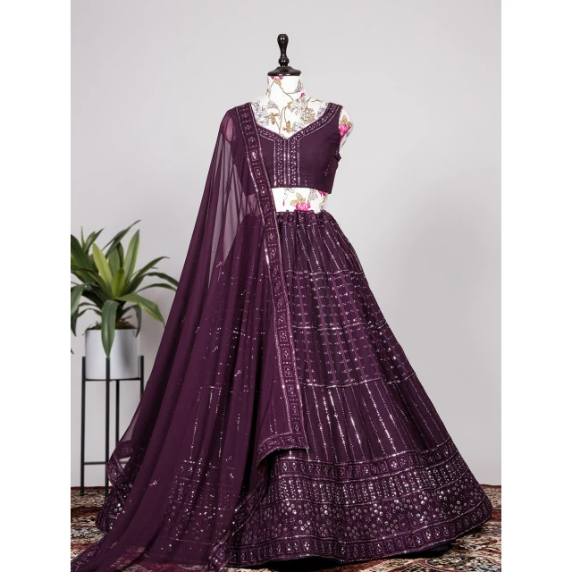 Latest Designer Festival Wear Georgette Embroidery Work Lehenga Choli With Dupatta lehenga choli for party girls