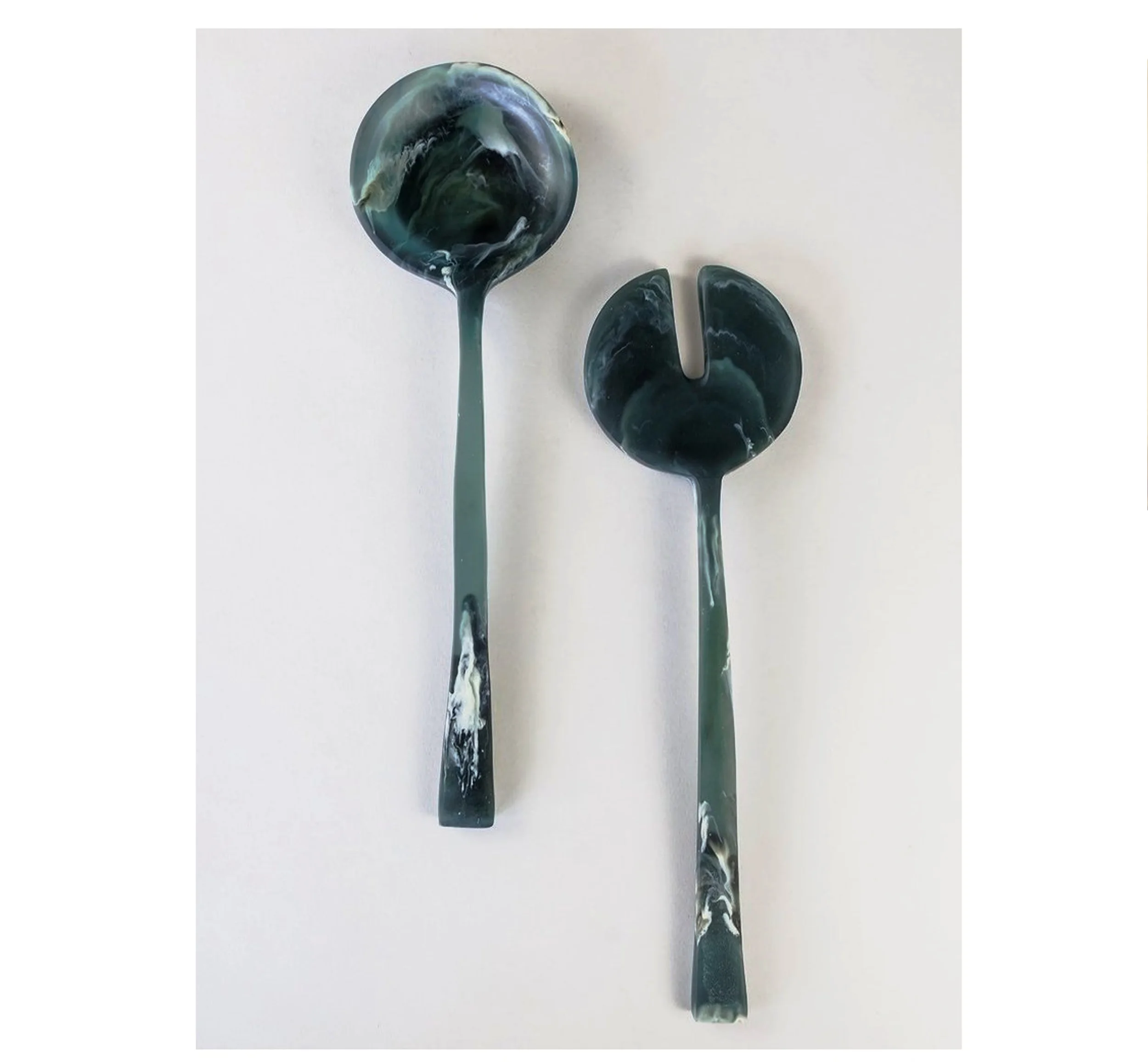113 Customized Size & Color Resin Wooden Metallic Salad Servers 2 Piece Set High Quality Handmade Products Made In India