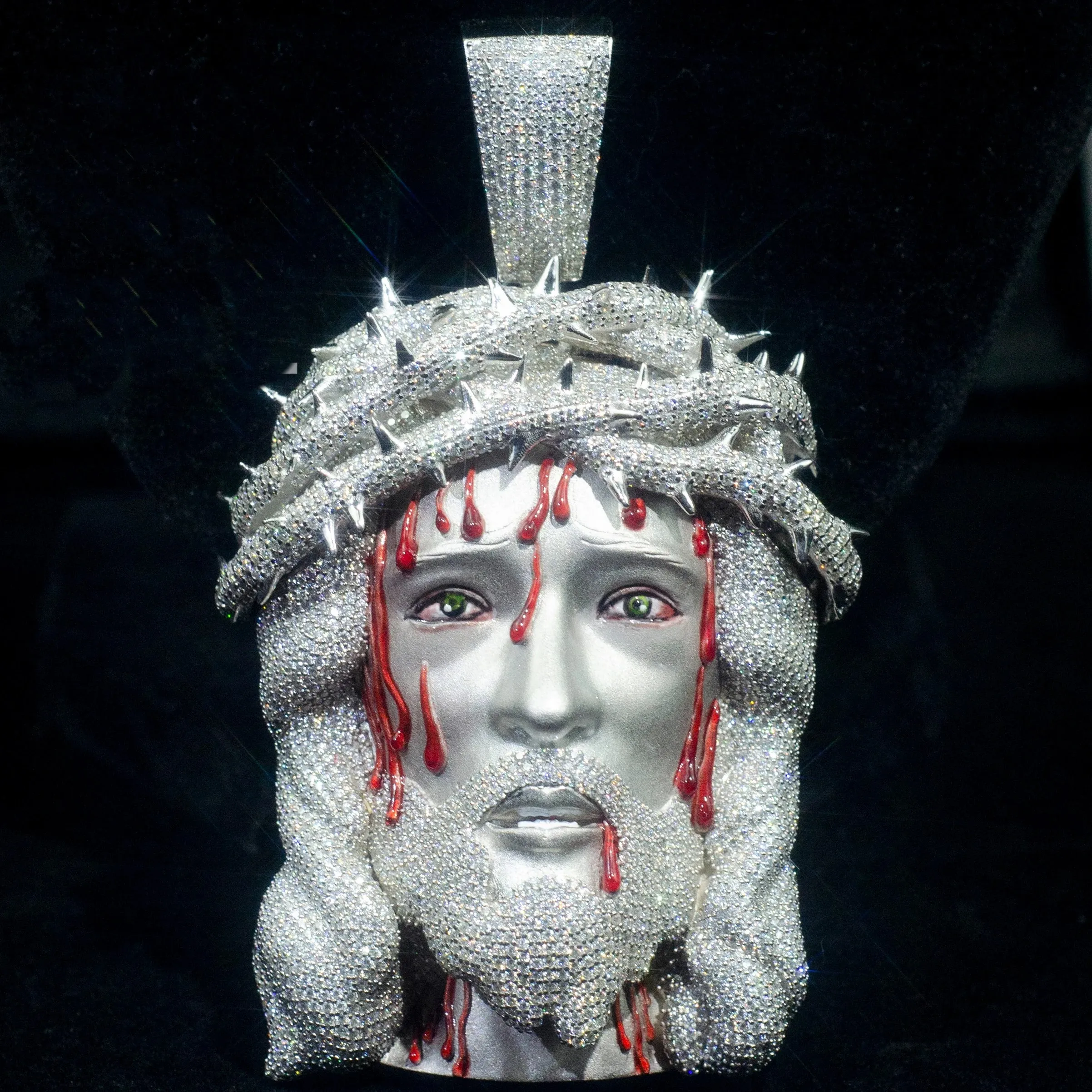 14k White Gold Luxury Pendant Hip Hop Iced vvs moissanite diamond Pendant iced out diamond jesus pendent  For Man