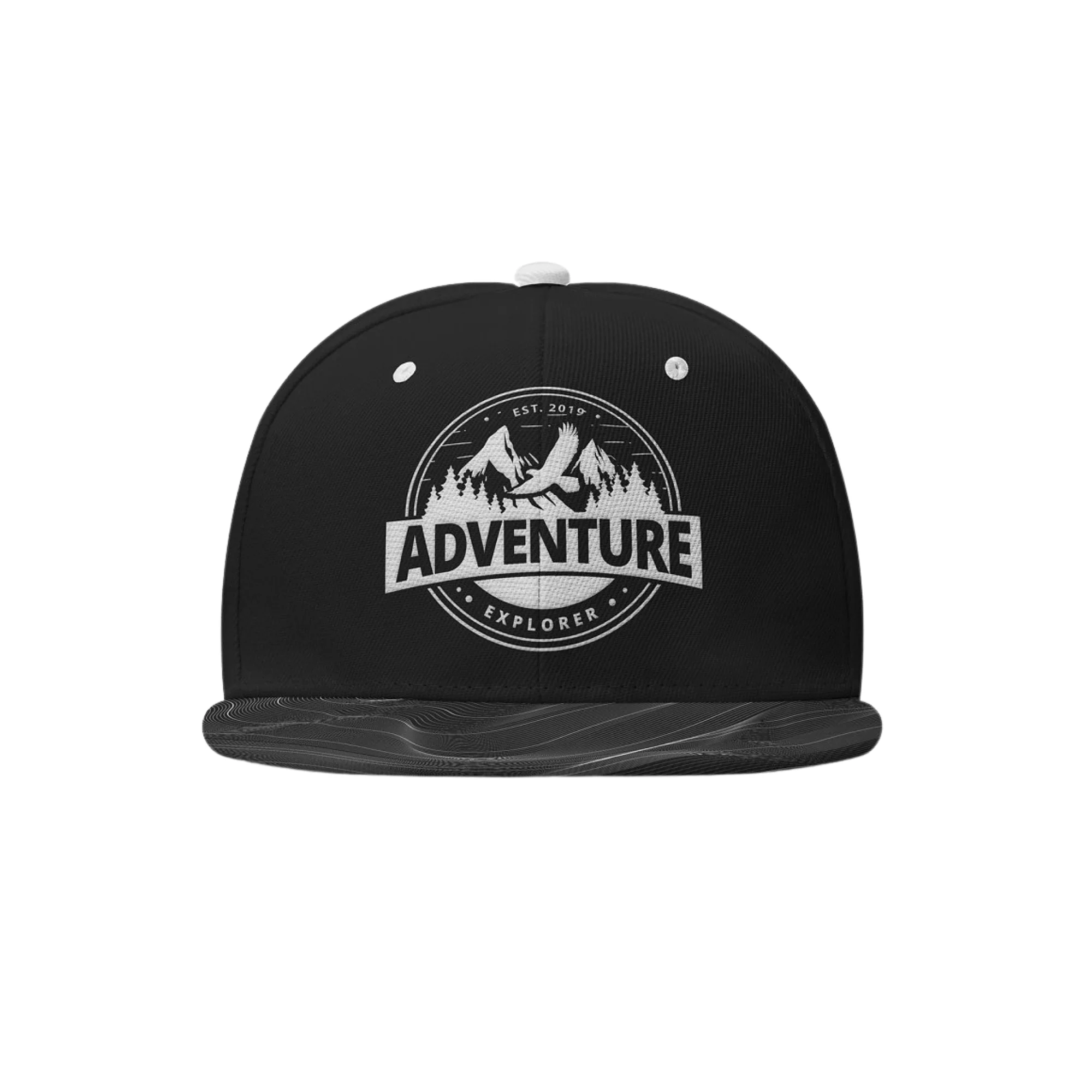 Custom Design Logo Hat 6 Panel Cotton Structured Two Tone Blank Plain Solid Color Flat Brim Men Snapback baseball Hat