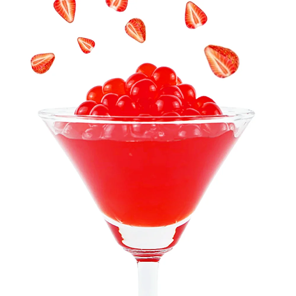 Hot sales 2024 Strawberry flavored popping boba for yogurt set