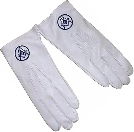 Freemason Masonic soft white Leather Gloves Master Mason Blue Lodge Leather gloves Masonic Regalia