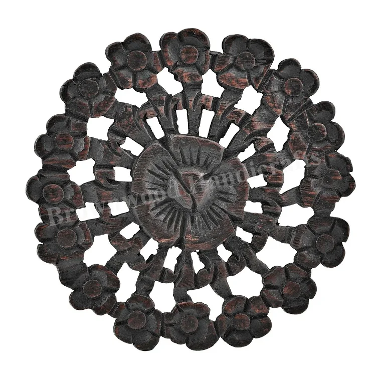 MDF Wood Hand  Carved Wall Decoration Round Panel MDF Carved Design Wall Mount Decor Panel Hanging Wall Panel at Cheap Price