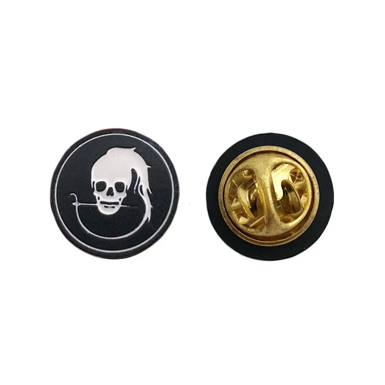 Manufacturer 3d engraved brand logo metal badge  custom metal enamel lapel pin badge for shirt clothing