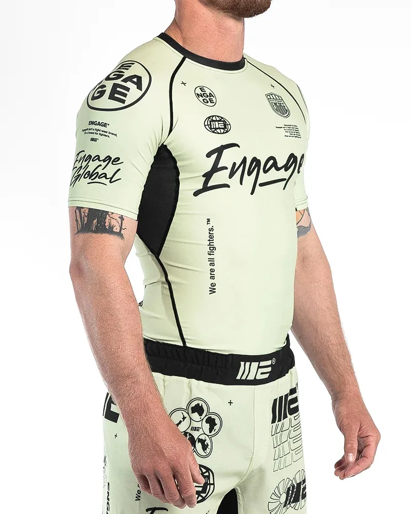 Пользовательский MMA топ гвардия с коротким рукавом OEM сублимационный принт высокое качество BJJ