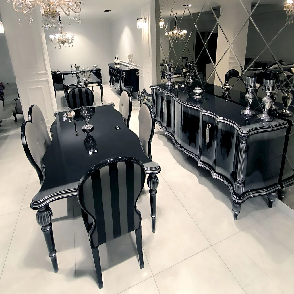 European Dark Brown Vintage Antique Furniture Wooden Sofa Living Room Dining Table Luxury Carving Chair Console China Cabinet