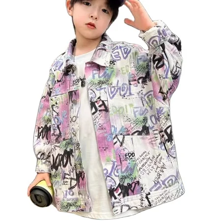 Hop Kids Fashion Clothes Cool Handsome Boys Hiphop Shirt Long-sleeved Shirt