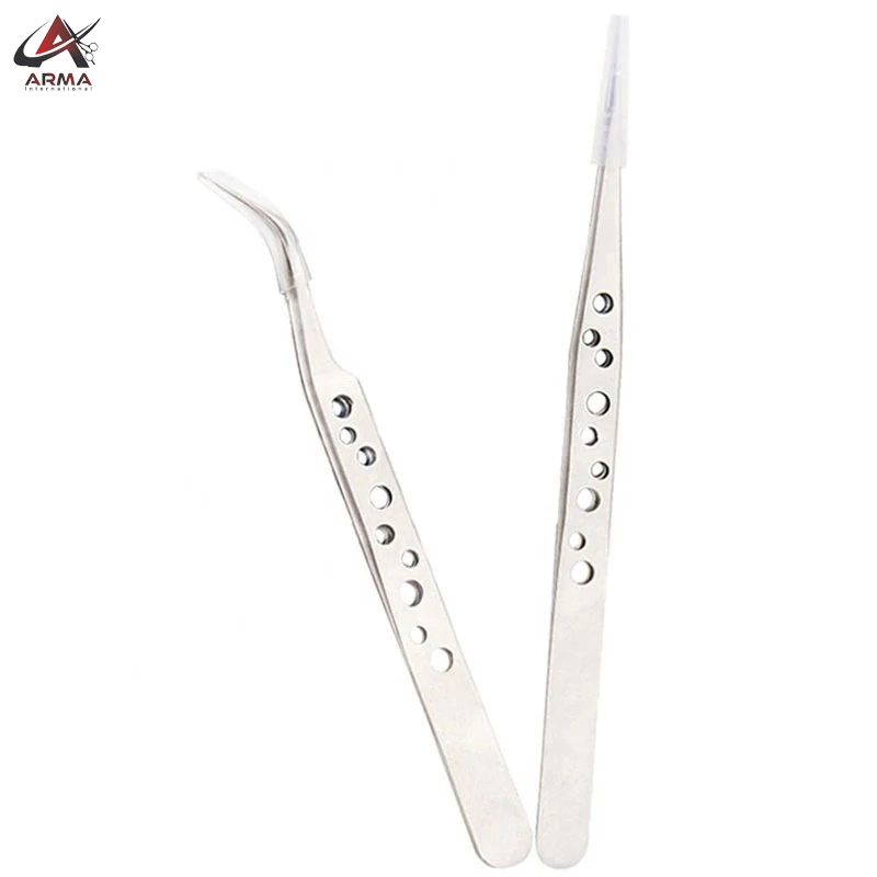 Stainless Non-Magnetic Eyelash Extension Tweezers Latest Design Good Quality Eyelash Tweezers