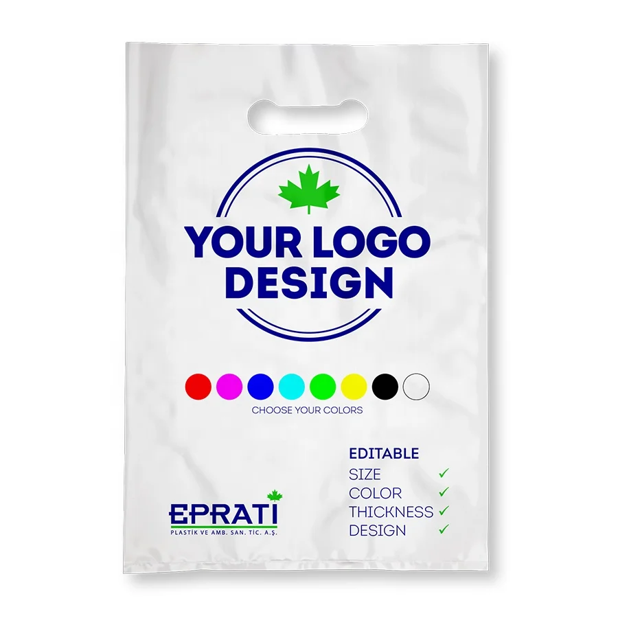 High Quality Biodegradable Low Price Die Cut Handle Bag with Logo for Pharmacy Hospital Use for Medicine Packaging from Turkey