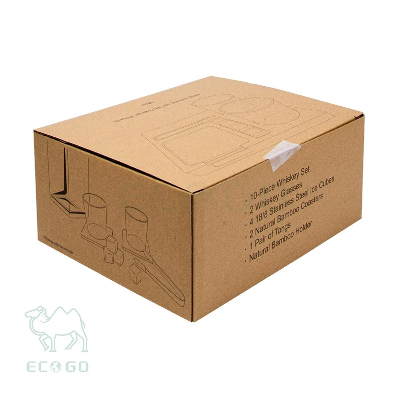 Bamboo Wooden 10-Piece Whiskey Set, Perfect Gift for Boyfriend, Whiskey Rocks for Perfect Drink