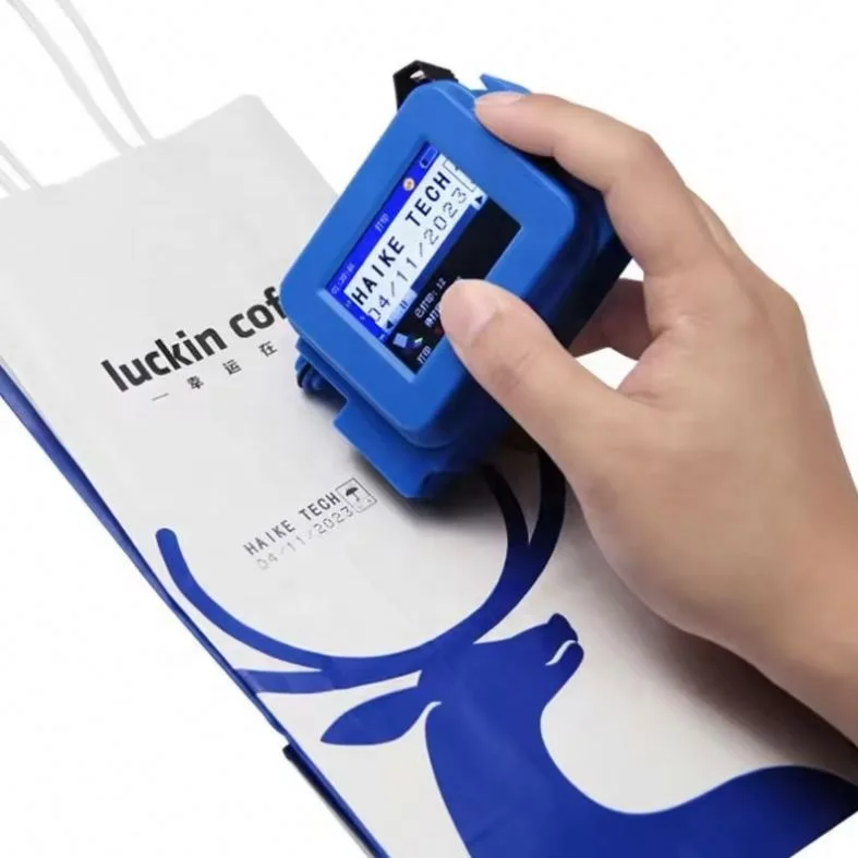 Logo Portable Printing Machine Blue Mini Printer Mobile Inkjet Pen Metal Hand Held Inkjet Printer