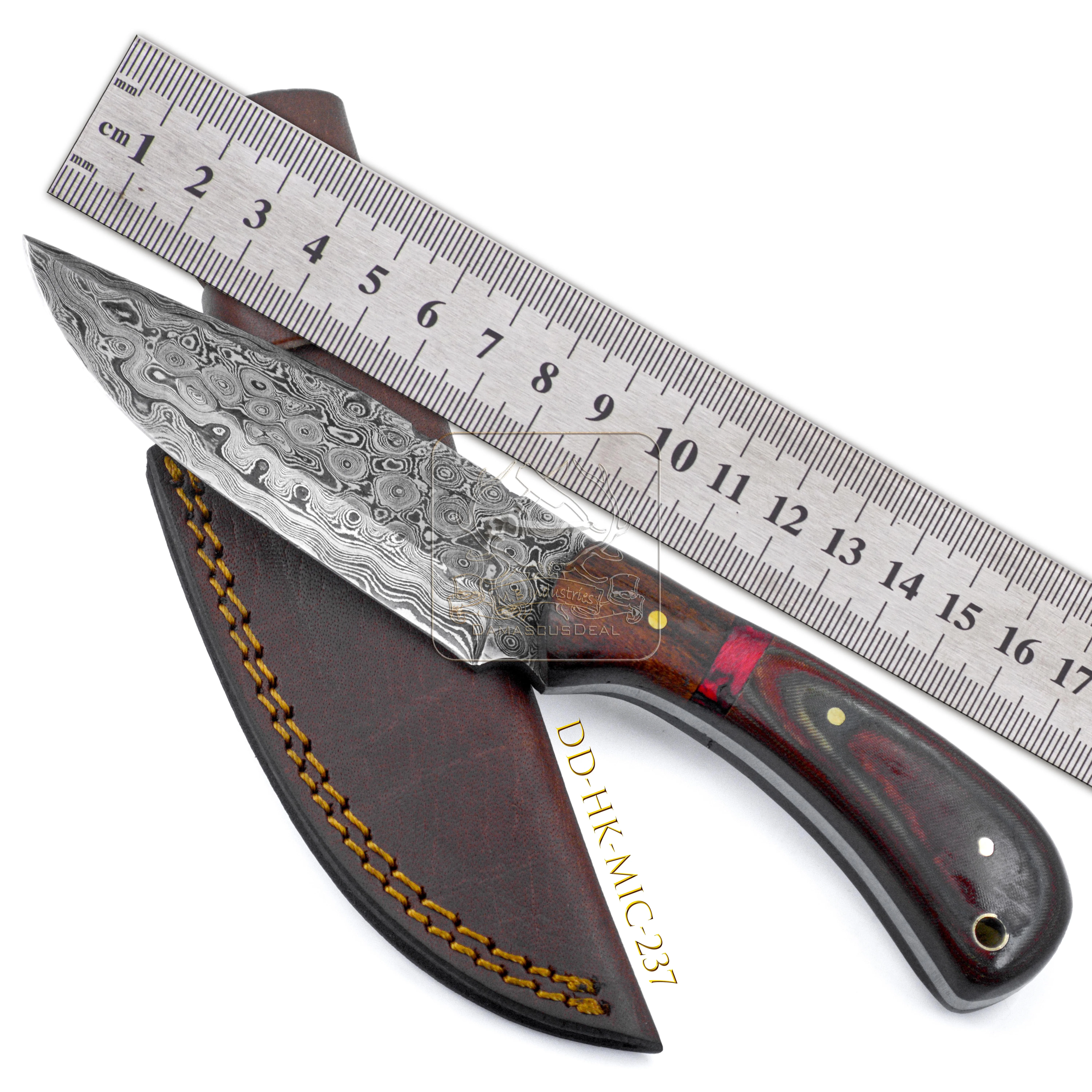 Hot Selling DD-HK-MIC-236 Outdoor Bushcraft Camping Survival Knife 192 Layers Damascus Steel Sword Micarta Stainless Stainless