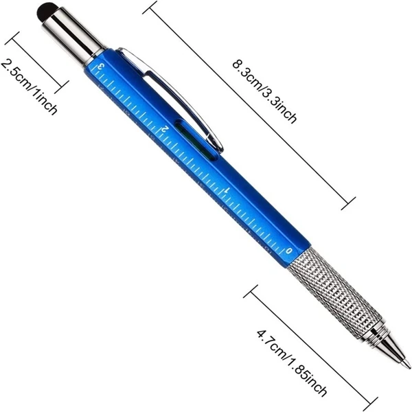 Stylus Ballpoint Pen with Screwdriver, Ruler, and Level Gauge Multi-Tool Writing Companion Versatility at Your Fingertips