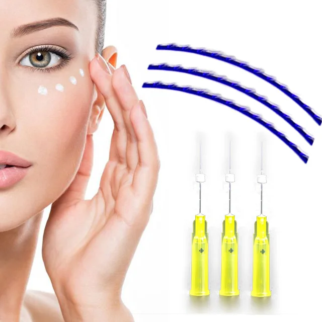 Mono Pdo Thread Multi W Blunt Needle Pcl Face Lift 30g* 90mm Wire Fact Lift Hilos Tensores Mesh Pdo Thread