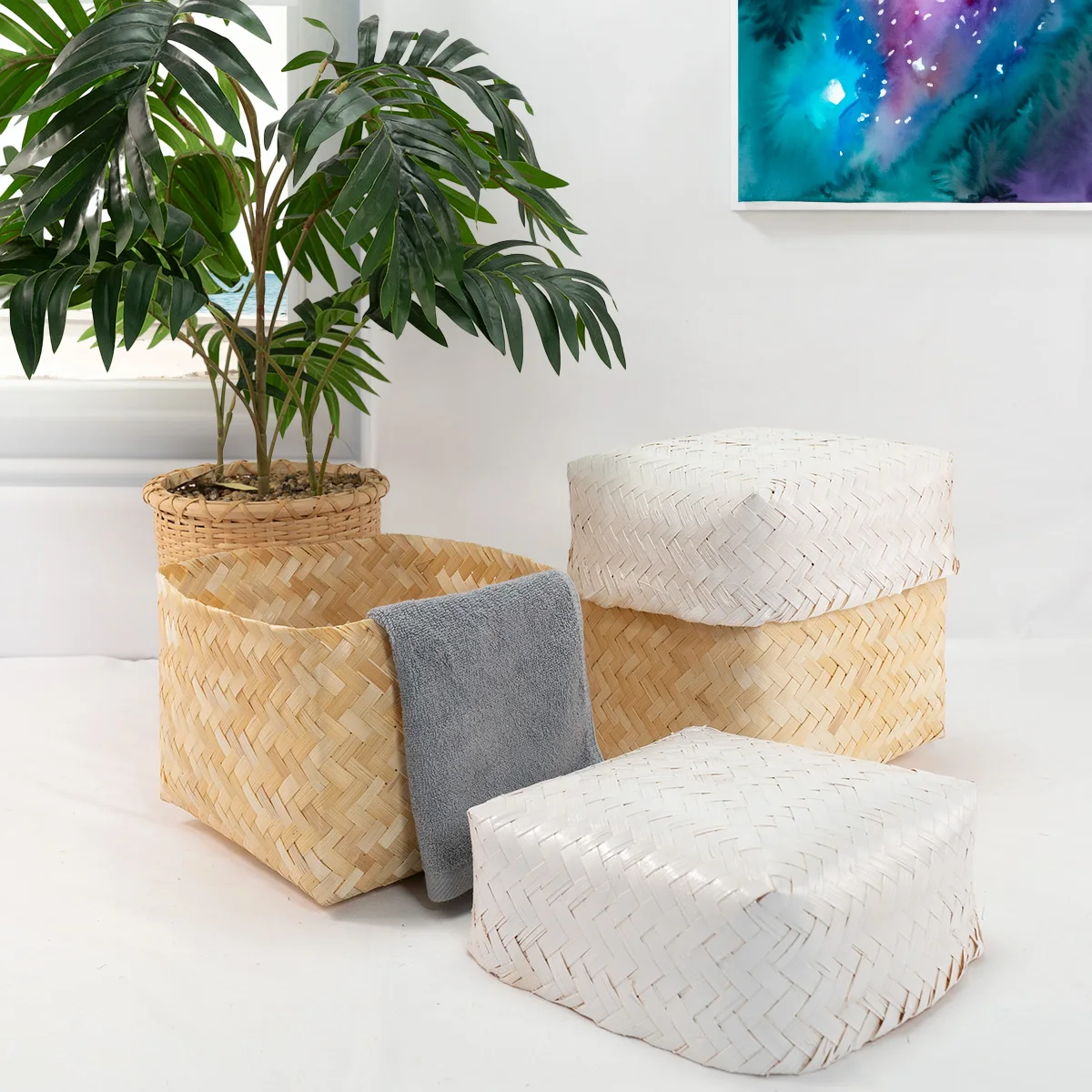 Cheap Price Set 2 Of Bamboo Box For Home Decoration, Home Storage Solutions Sustainable From Vietnam Manufacturer
