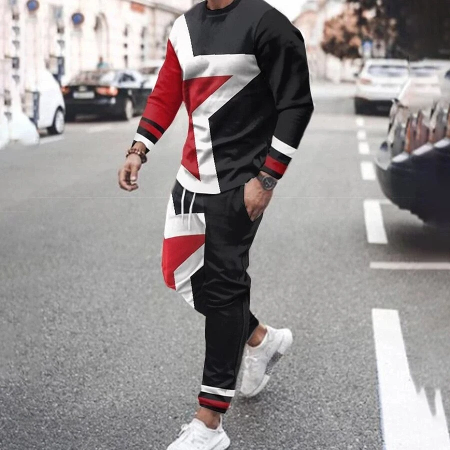 2023 Tracksuit Men 2 Piece Sets Hip Hop Clothes For Men Outfits Streetwear Casual Sweatshirt and Pants Set Mens Fashion Clothing