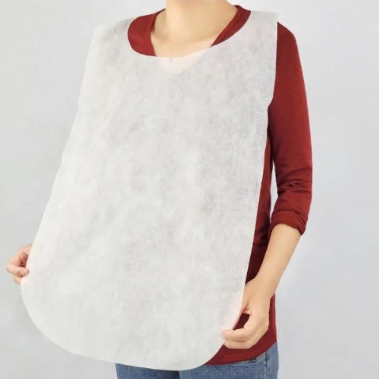 Cheap Disposable Non-Woven Apron Without Sleeves with Thin Ties and Anti-Oil PP Non Woven Surface