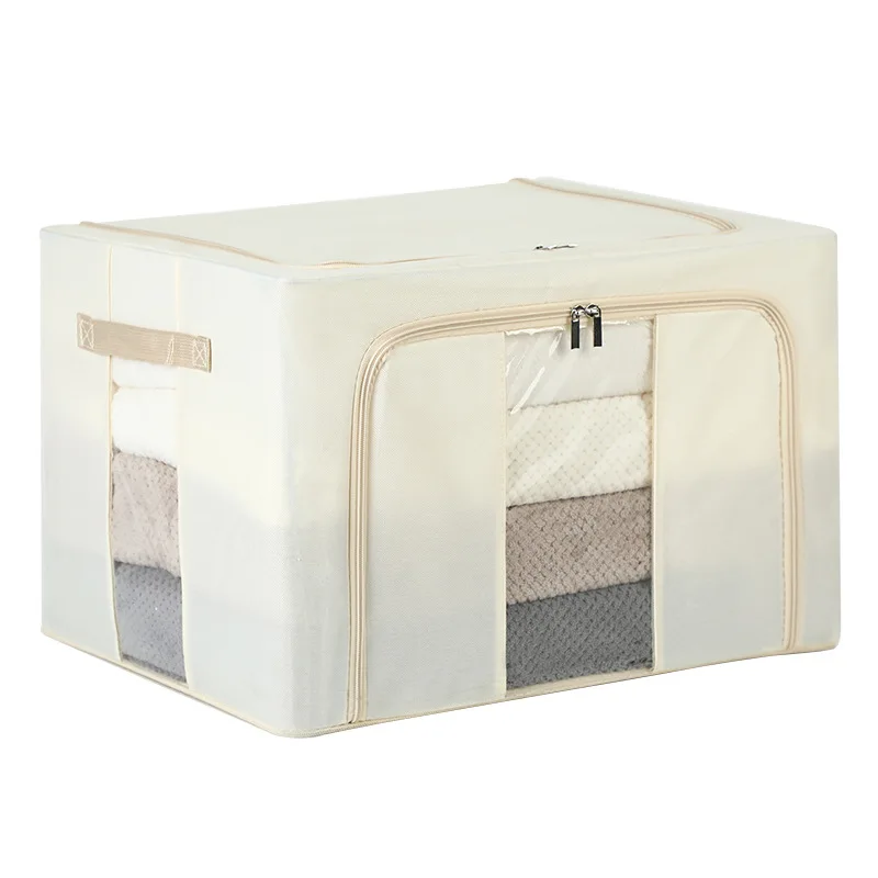 Popular Folding Oxford Cloth Storage Box with Steel Frame Handle Large Capacity Bedding Living Room Sundries Toys Organizer Bag