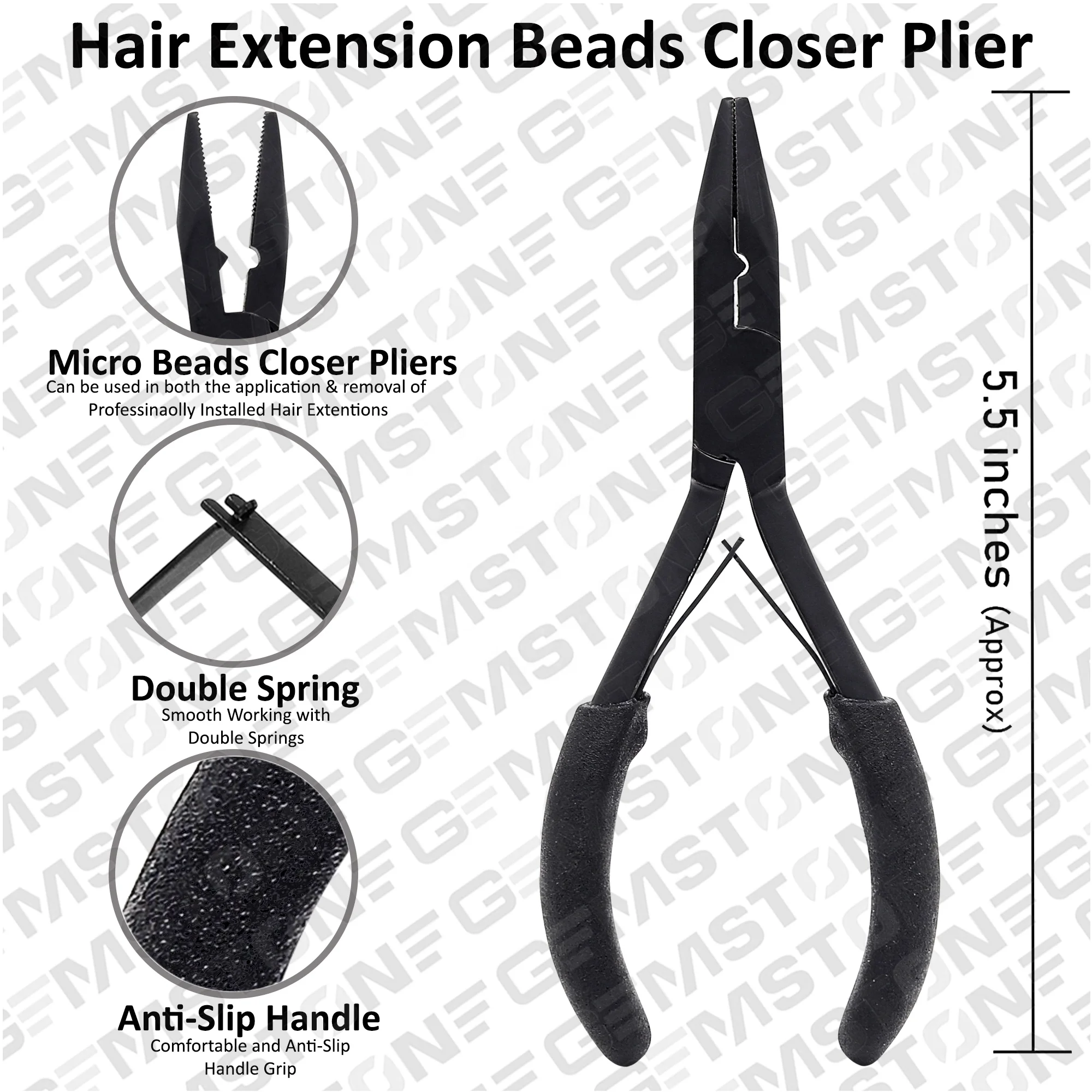 Hair Extensions Pliers Hook Tools Kit with Thread Hair Parting Section Clips Needles Pulling Hook Loop Hair Tinsel Tools Kit