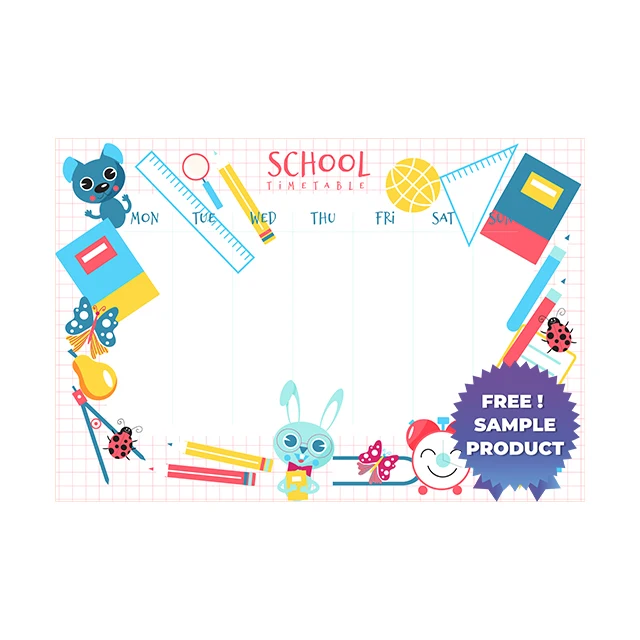 Dry Erase Lesson Planner for Students Reusable Durable Polystyrene Material Holds The Surface With Static Electricity