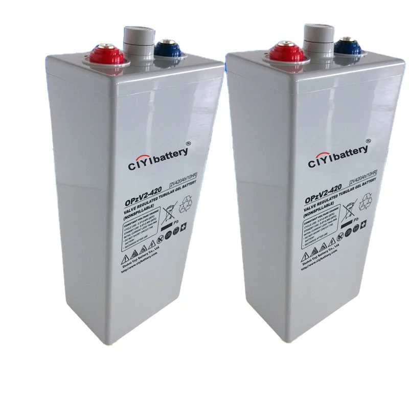 5500 cycles at 70% DOD 100% Pure and Solid Gel Electrolyte Tubular Plate Battery OPZV Battery 2v 420ah
