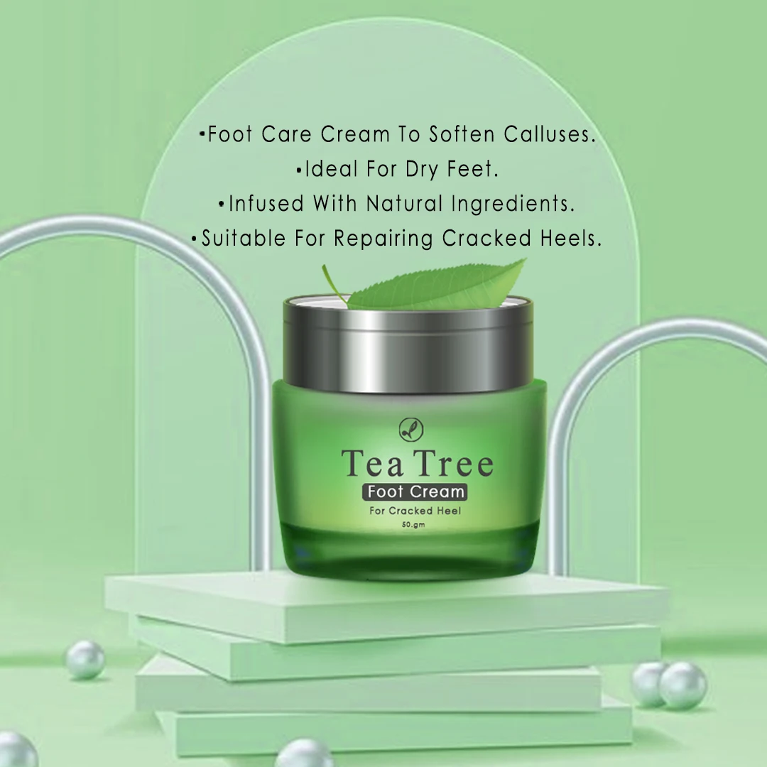 private label whitening feet repair organic tea tree anti cracking foot cream lotion
