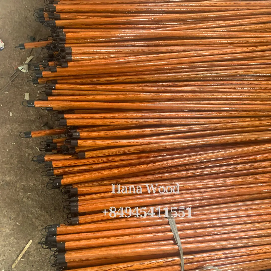Vietnam wooden broom handle pvc coated grain wood broom rods mop stick making machine cheapest price