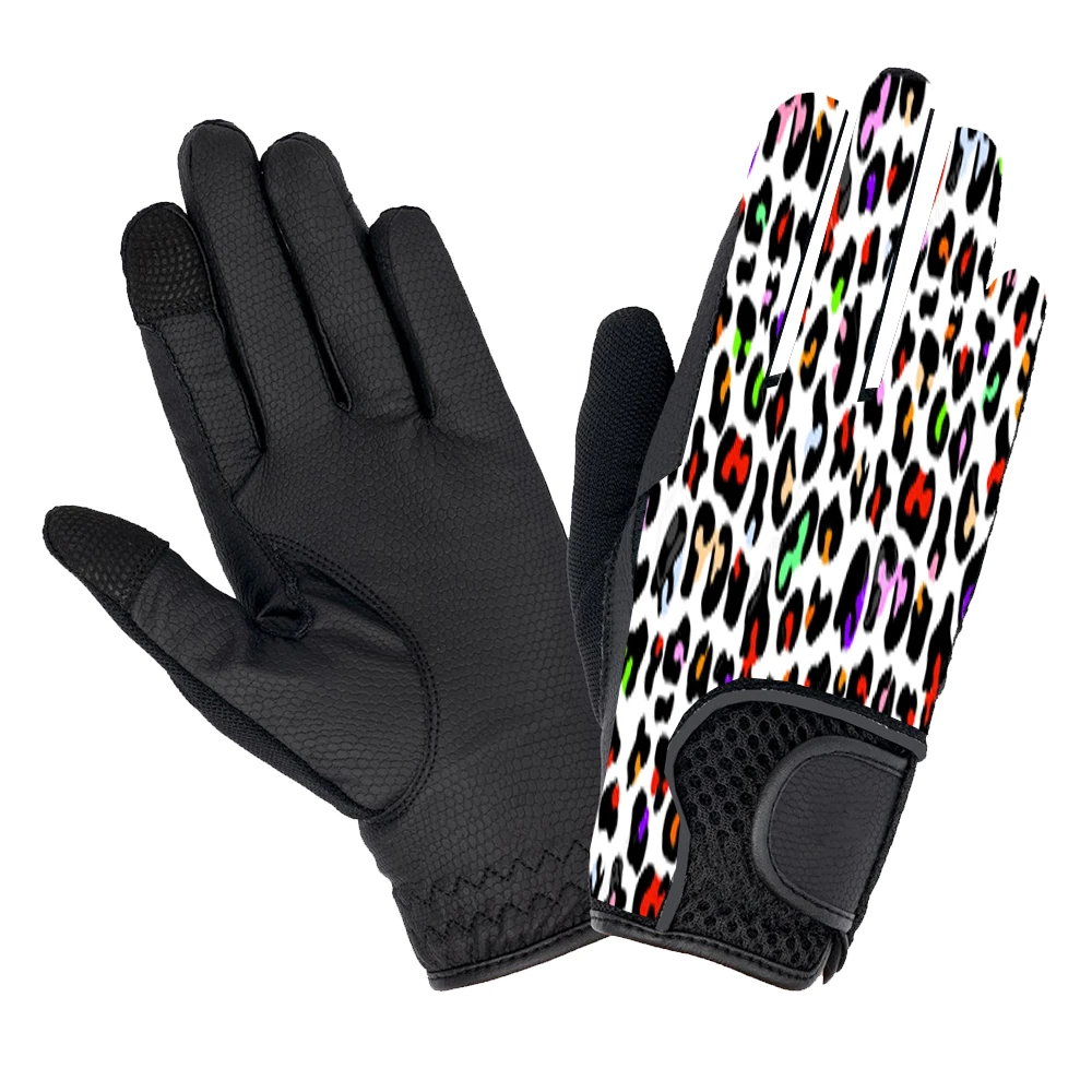 Equestrian Horse Riding Gloves Custom Ultra Breathable Mesh Panel Design Lightweight Gloves 3D Mesh Sublimation Professional