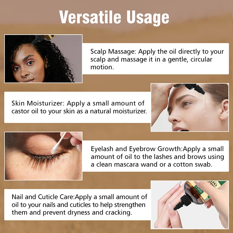Private Label Natural Pure Jamaican Black Castor Essential Oil Cold Pressed Unrefined for Scalp Treatment Hair Growth Care Serum