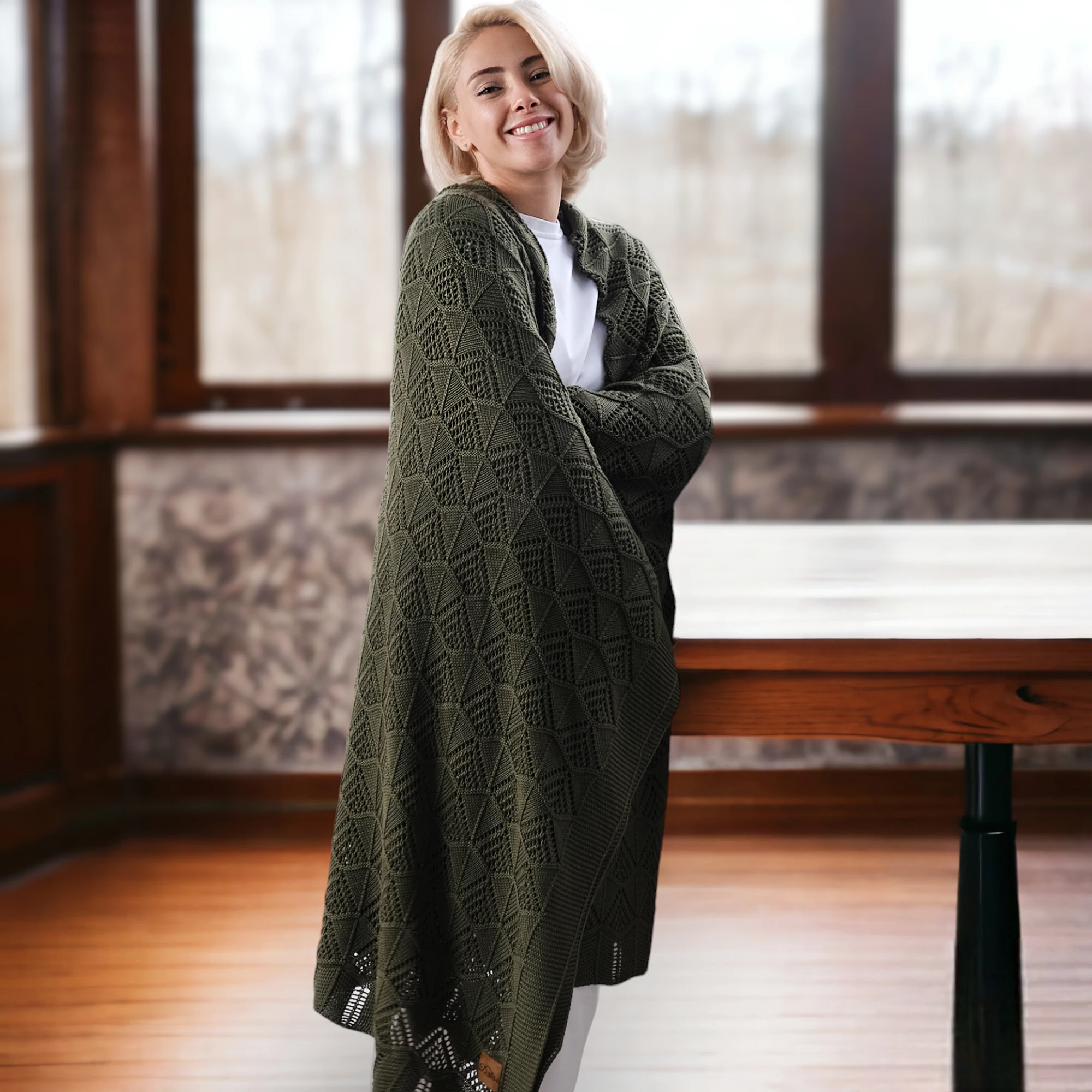 100% Tencel Lenzing Lyocell EMILY Blanket 150X200 Cm Special Production Fiber Crochet Cable Blanket Best Selling Home Products