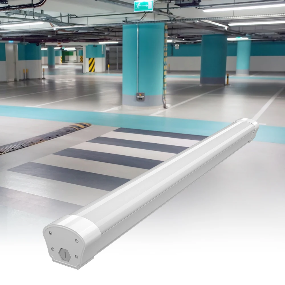 Motion Sensor Led Batten Lights IP65 Waterproof Emergency Vapor Tight Fixture T8 Tube 60W Parking Garage Led Tri Proof Light