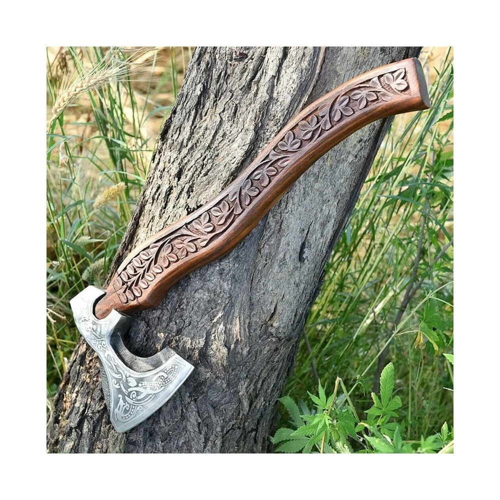 Beautiful Damascus Steel Axe with Rose Wood handle | Premium Quality Handmade Damascus Steel axe | High Quality Damascus Steel