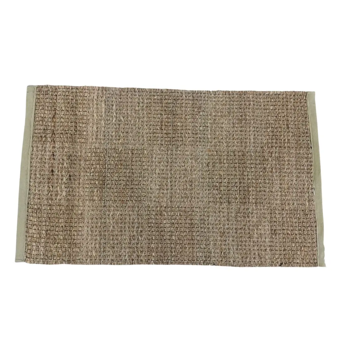 Handwoven Square  Seagrass Rug Runner Doormat Natural Fiber Yoga Mat Bohemian Carpet Turkish Rug Living Room Vintage