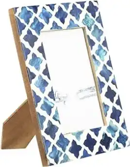 Customized Best quality handcrafted beautiful wooden bone and resin inlay picture photo frame for decoration from India .
