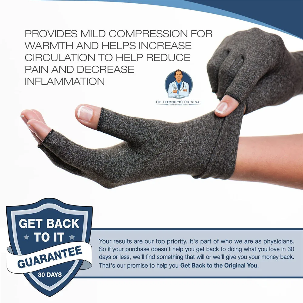 Wholesale Custom Half Finger Heated Sports Gym Tension Symptom Relieve Therapy Compression Women Men Work Pain Hand Gloves