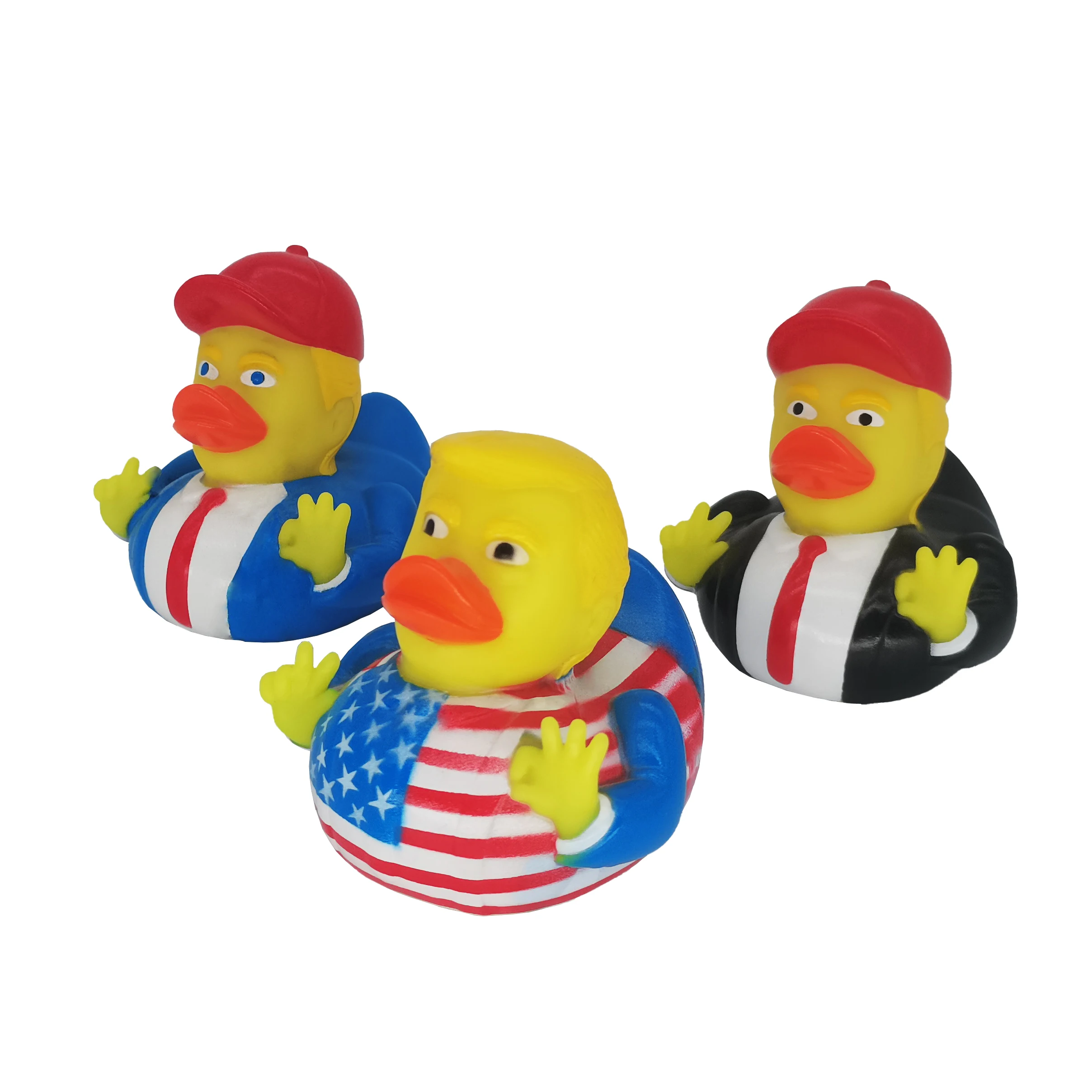 Factory direct sales floating rubber duck custom toy baby bath toy duck rubber duck USA in a suit