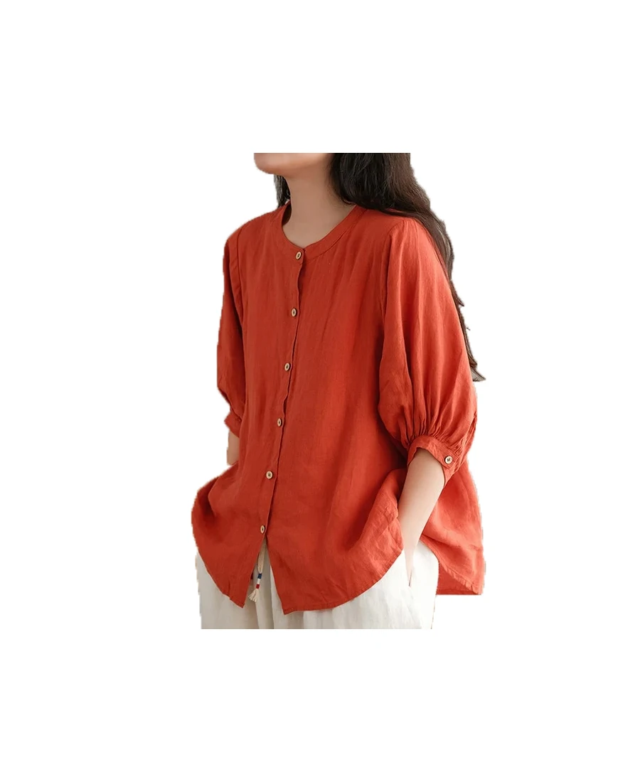 2022 Linen Casual Shirt For Women Latest 2022 Solid Yarn Dyed Linen Shirt Made With 100% Linen By Zed Aar Exports.