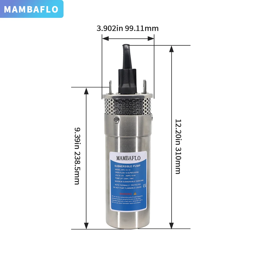 SURGEFLO 12 24 volt 100m head deep well 150w small solar submersible solar battery operated water pump system solar water pump